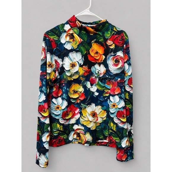 Tops - Artsy Floral Blouse Dark Romantic Boho Maximalist Wearable Art Top Chic 20/XXL